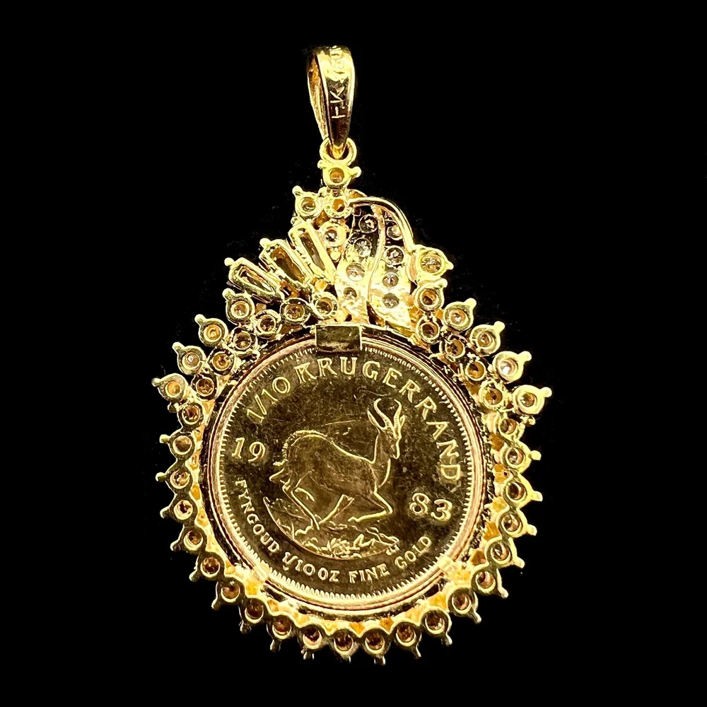 1983 South Africa 1/10 oz gold Krugerrand Coin DIA 18k