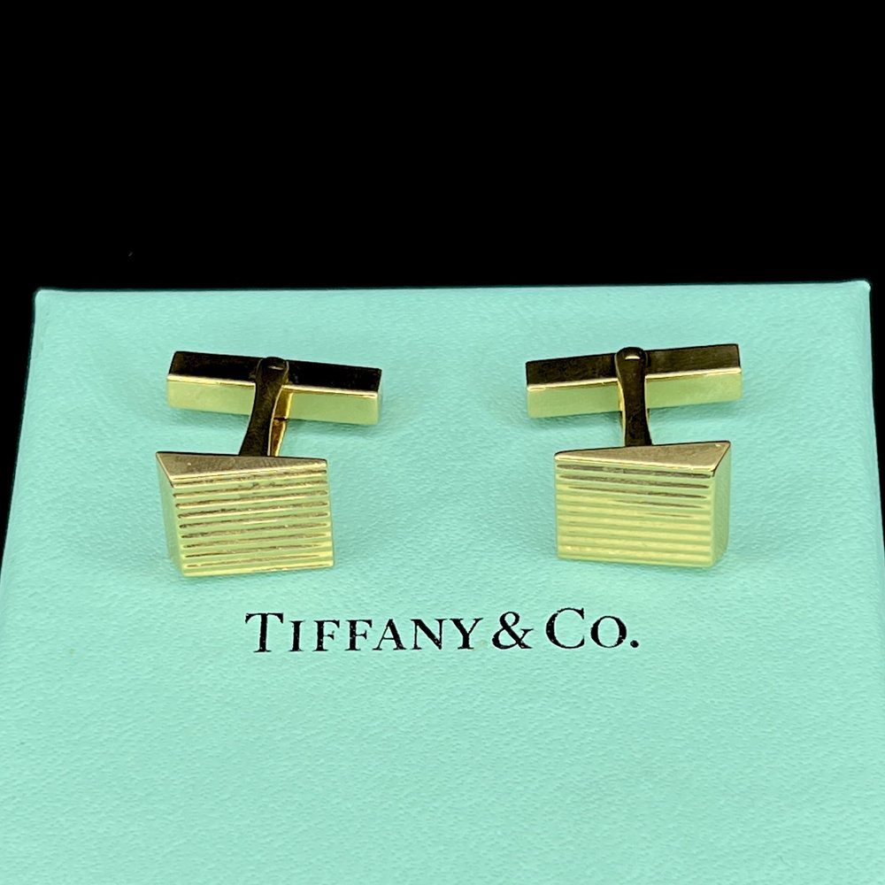 Vintage Tiffany & Co 18k Yellow Gold Square Cufflinks 18.7g with