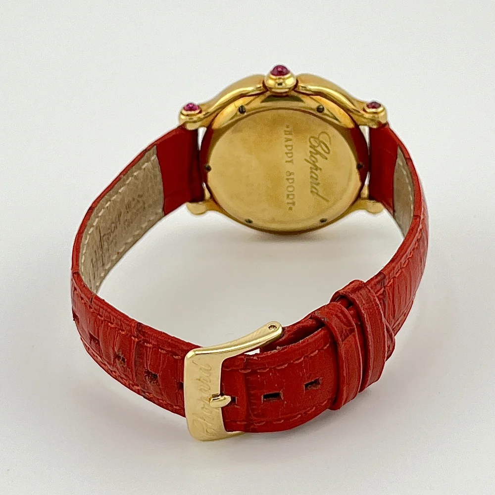 LADIES CHOPARD HAPPY SPORT 7P DIAMONDS 27/6144-21 18K YELLOW GOLD