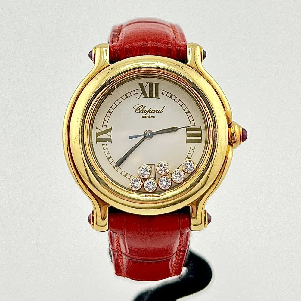 LADIES CHOPARD HAPPY SPORT 7P DIAMONDS 27/6144-21 18K YELLOW GOLD