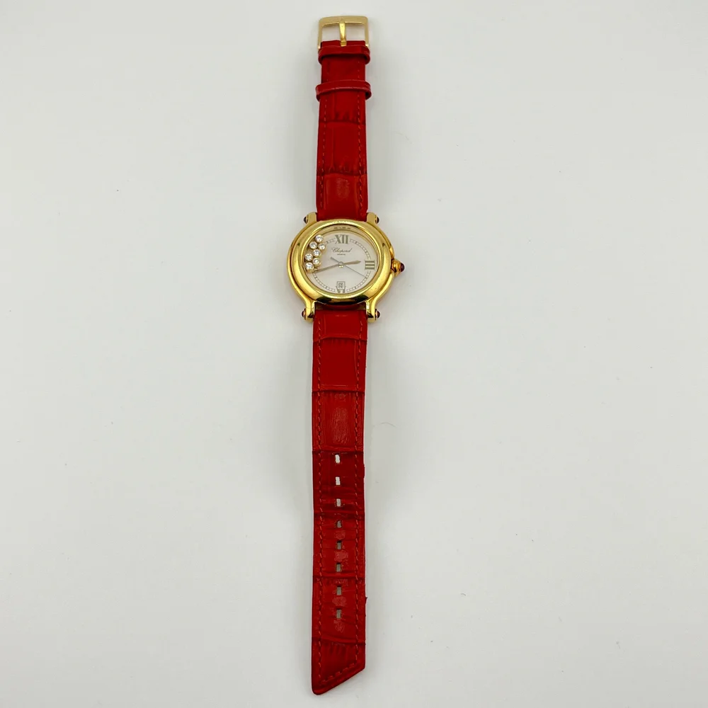 LADIES CHOPARD HAPPY SPORT 7P DIAMONDS 27/6144-21 18K YELLOW GOLD
