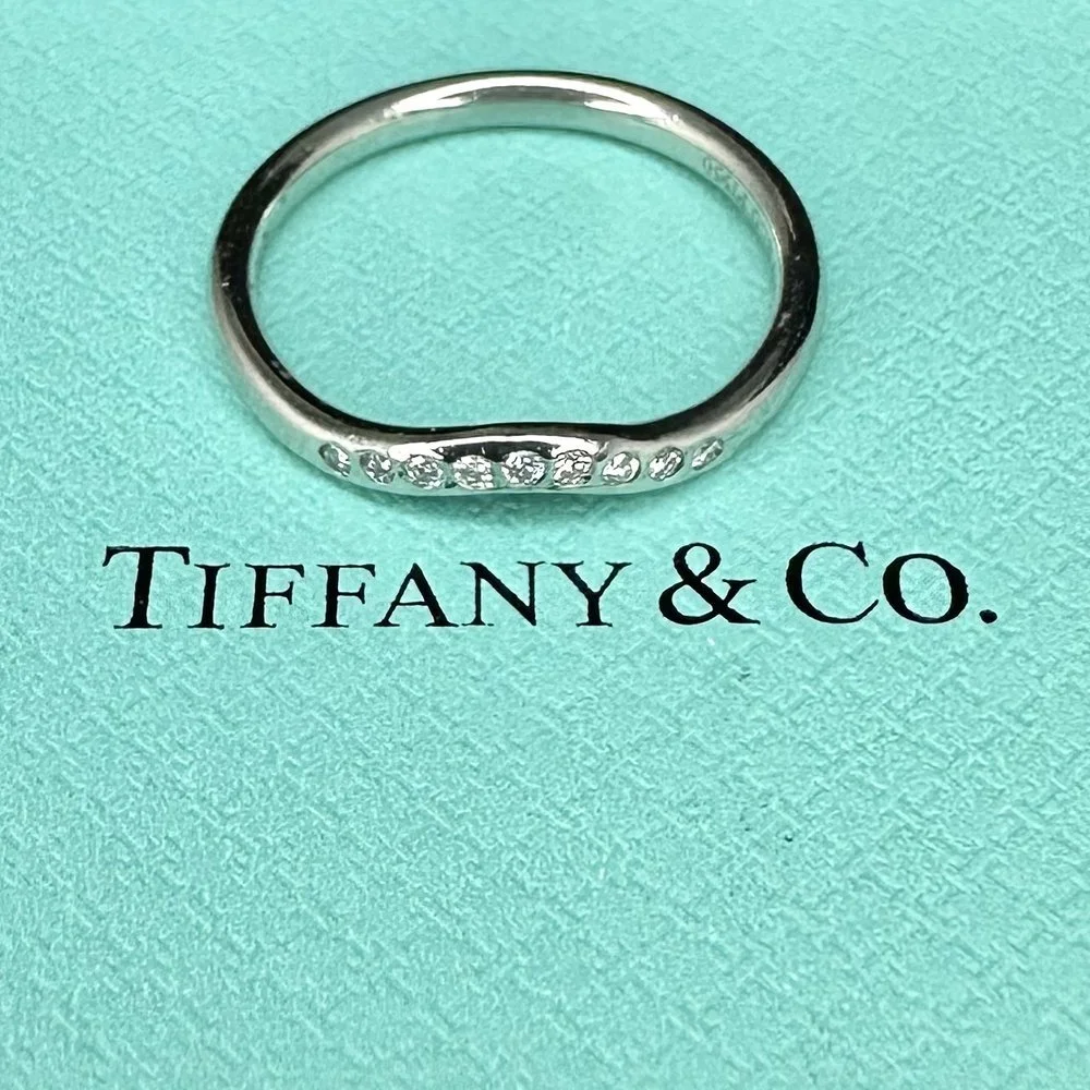 TIFFANY & CO ELSA PERETTI PT950 0.10CTW DIAMOND VS1 F-G PLATINUM 