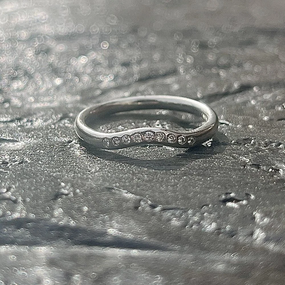 TIFFANY & CO ELSA PERETTI PT950 0.10CTW DIAMOND VS1 F-G PLATINUM 