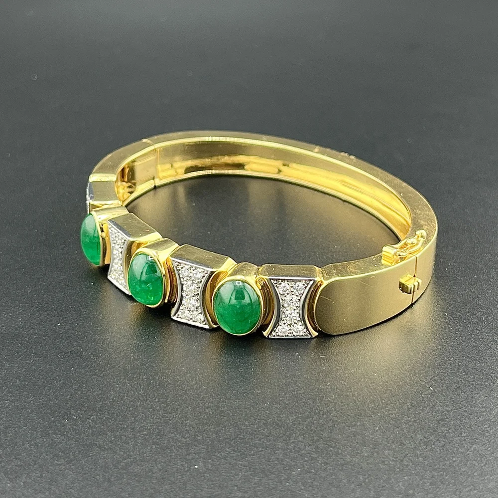K18WG エメラルドバングル 【公式通販】