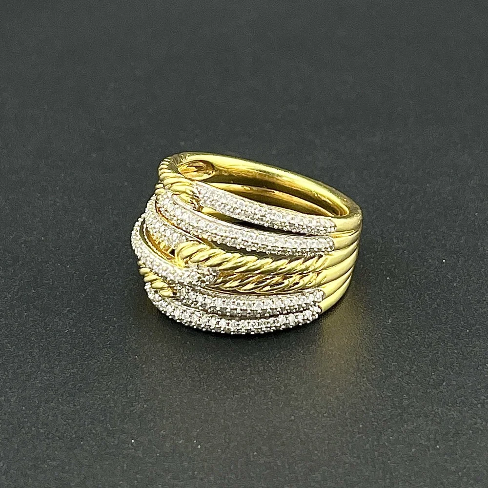 DAVID YURMAN TRIPLE LOOP LABYRINTH 0.64CTW DIAMOND RING