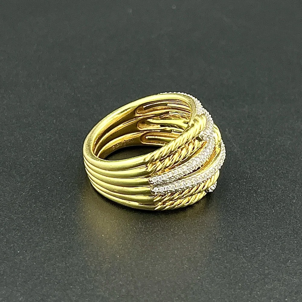 DAVID YURMAN TRIPLE LOOP LABYRINTH 0.64CTW DIAMOND RING