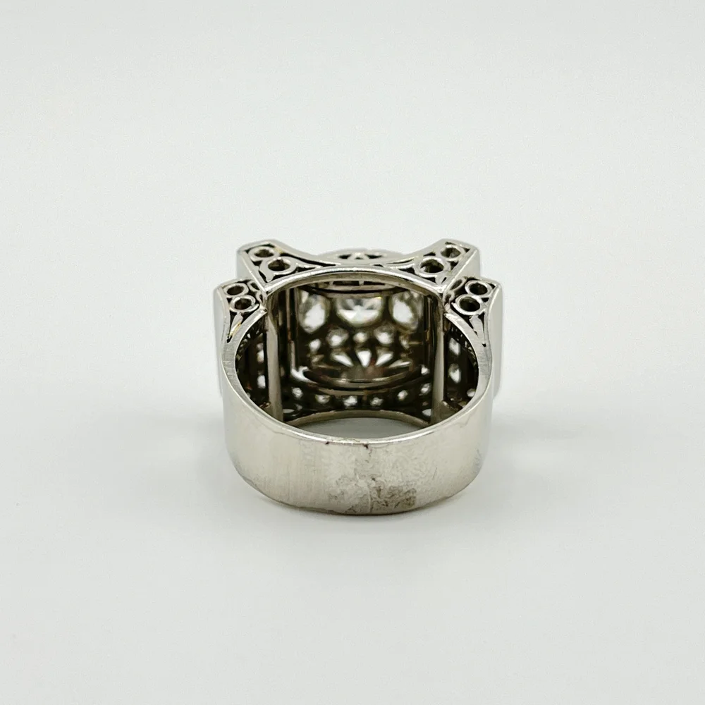 ART DECO RING 2.0CTW DIAMONDS SI1 G-H PLATINUM SZ 7 — LOVEJOY ANTIQUES