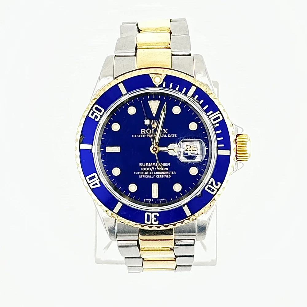 ROLEX SUBMARINER DATE 16613 STEEL & 18K GOLD BLUE DIAL / BEZEL