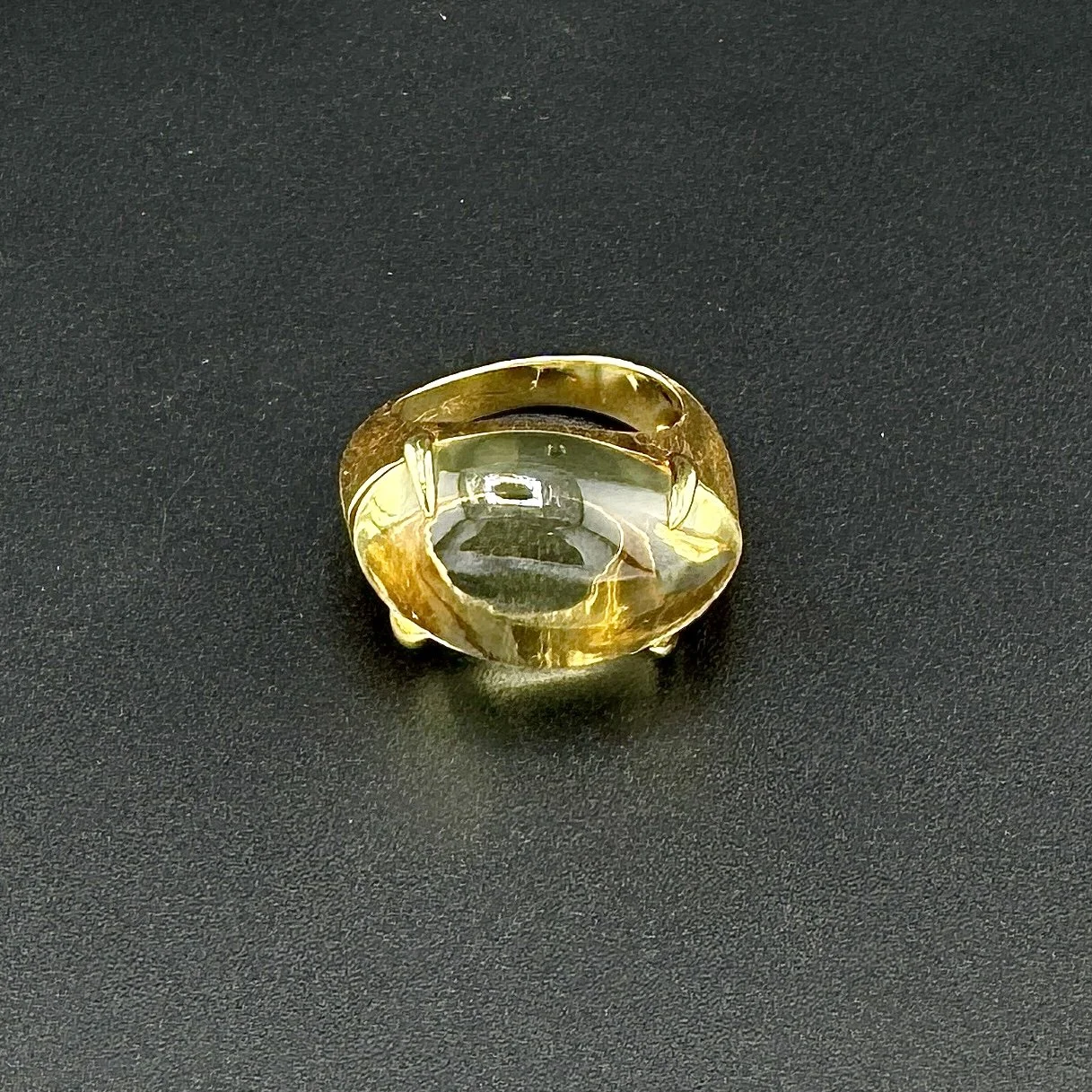 MARCO BICEGO 18K YELLOW GOLD BRUSHED CITRINE RING SZ 7.5