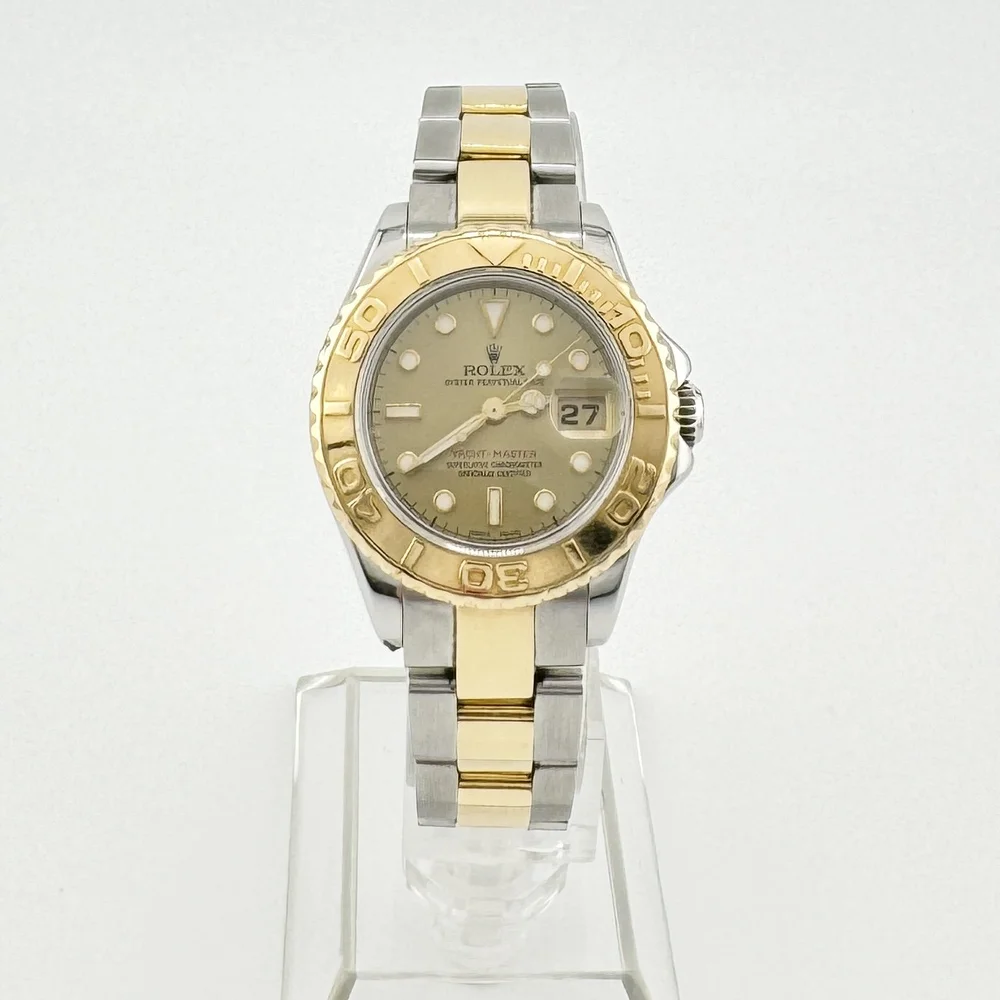 LADIES ROLEX YACHT-MASTER 169623 STEEL & GOLD CHAMPAGNE DIAL 29MM