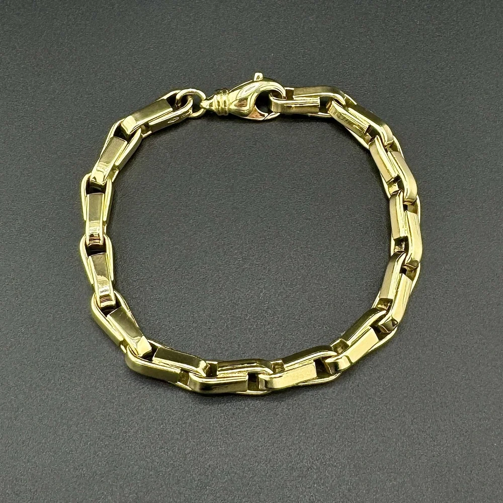 TIFFANY & CO 750 ITALY 18K YELLOW GOLD 39.7G OVAL LINK BRACELET
