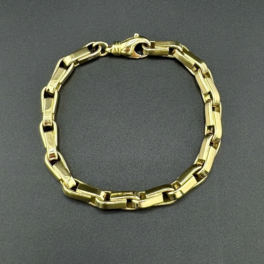 TIFFANY & CO 750 ITALY 18K YELLOW GOLD 39.7G OVAL LINK BRACELET
