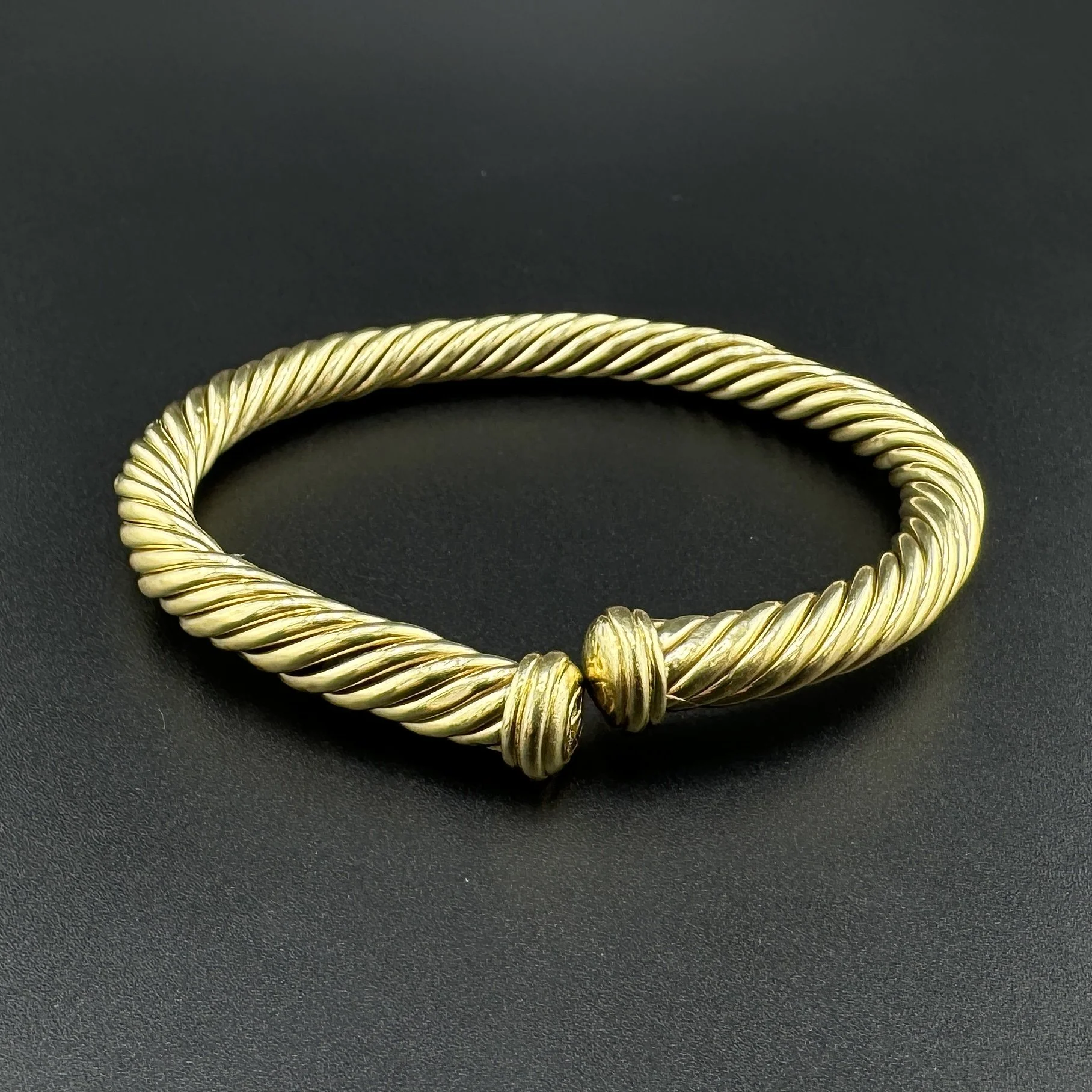 DAVID YURMAN CABLESPIRA 6MM 18K YELLOW GOLD FLEX CUFF BRACELET - MEDIUM