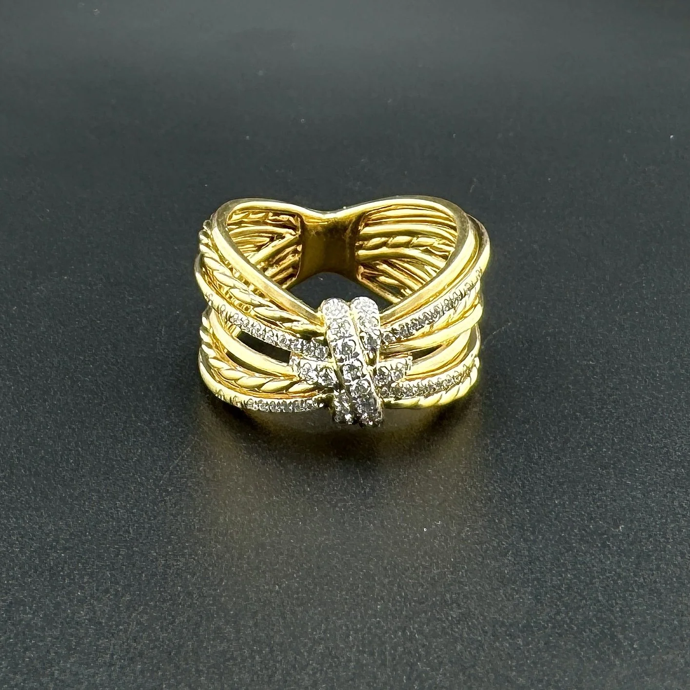DAVID YURMAN ANGELIKA MALTESE DIAMOND RING - 18K YELLOW GOLD - SZ 7