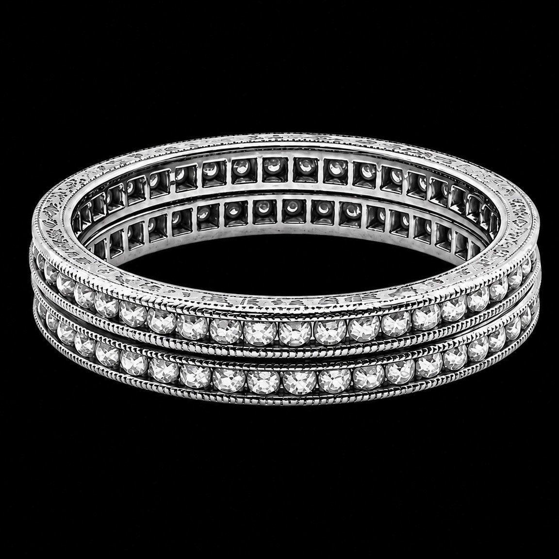 Platinum Diamond Stackable Eternity Bands