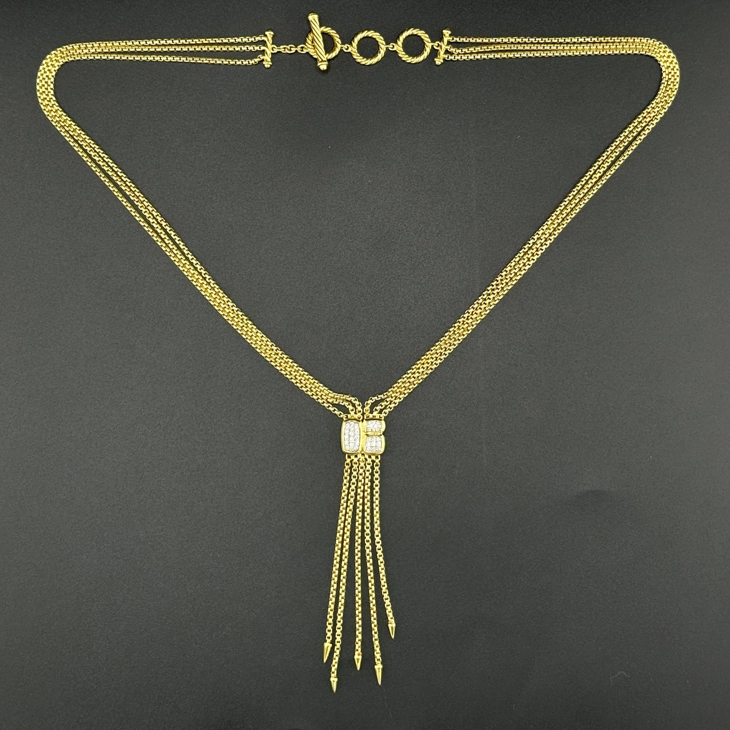 DAVID YURMAN CONFETTI DROP DIAMOND NECKLACE - 18K YELLOW GOLD - 16.5" - 18"