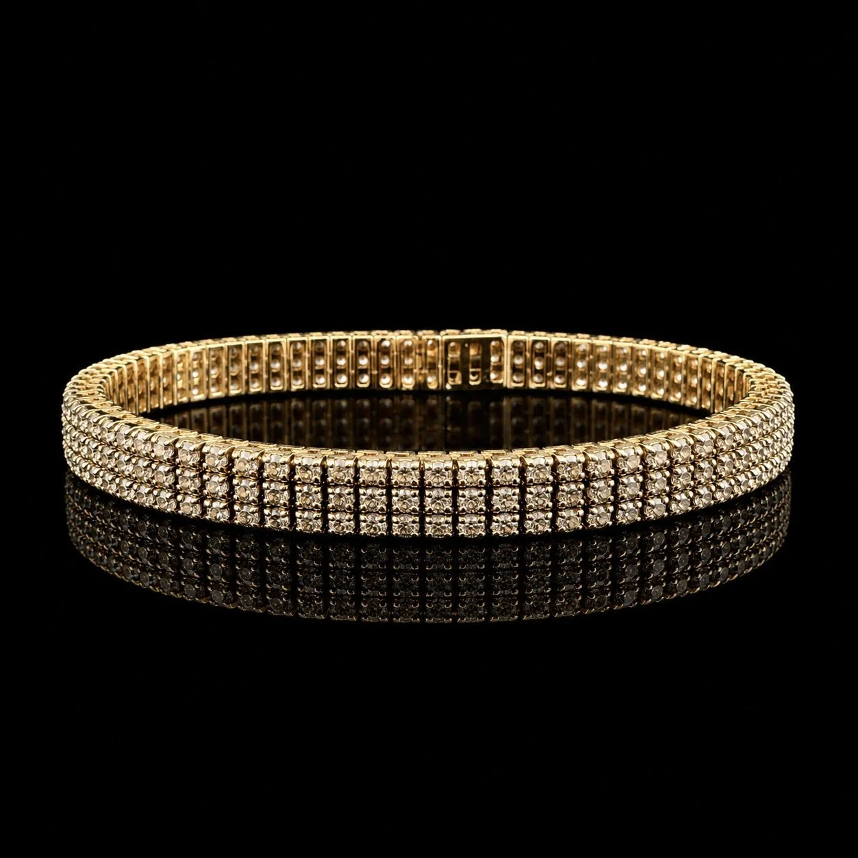 3 Row Diamond Tennis Bracelet