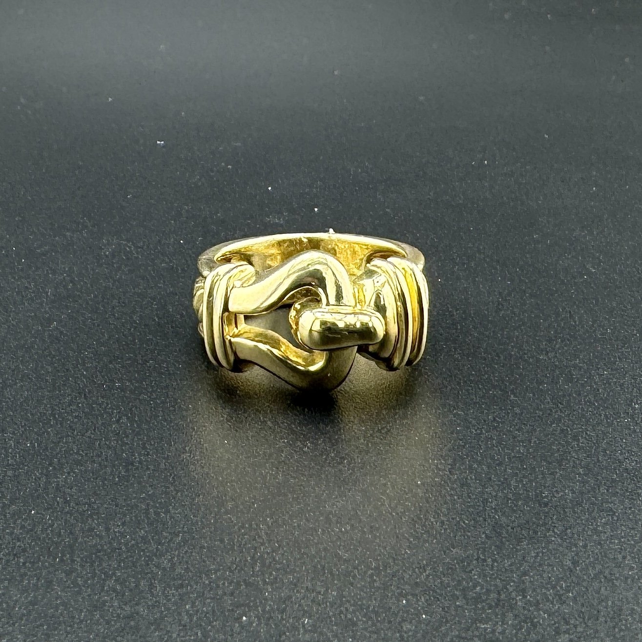 DAVID YURMAN SCULPTED CABLE BUCKLE RING - 14K YELLOW GOLD - SZ 5.75