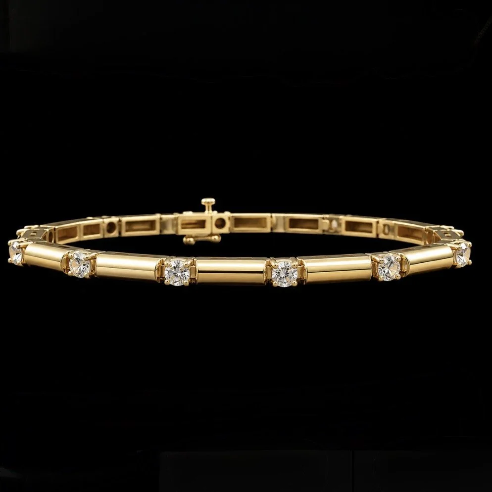 Vintage Diamond Bar Link Tennis Bracelet