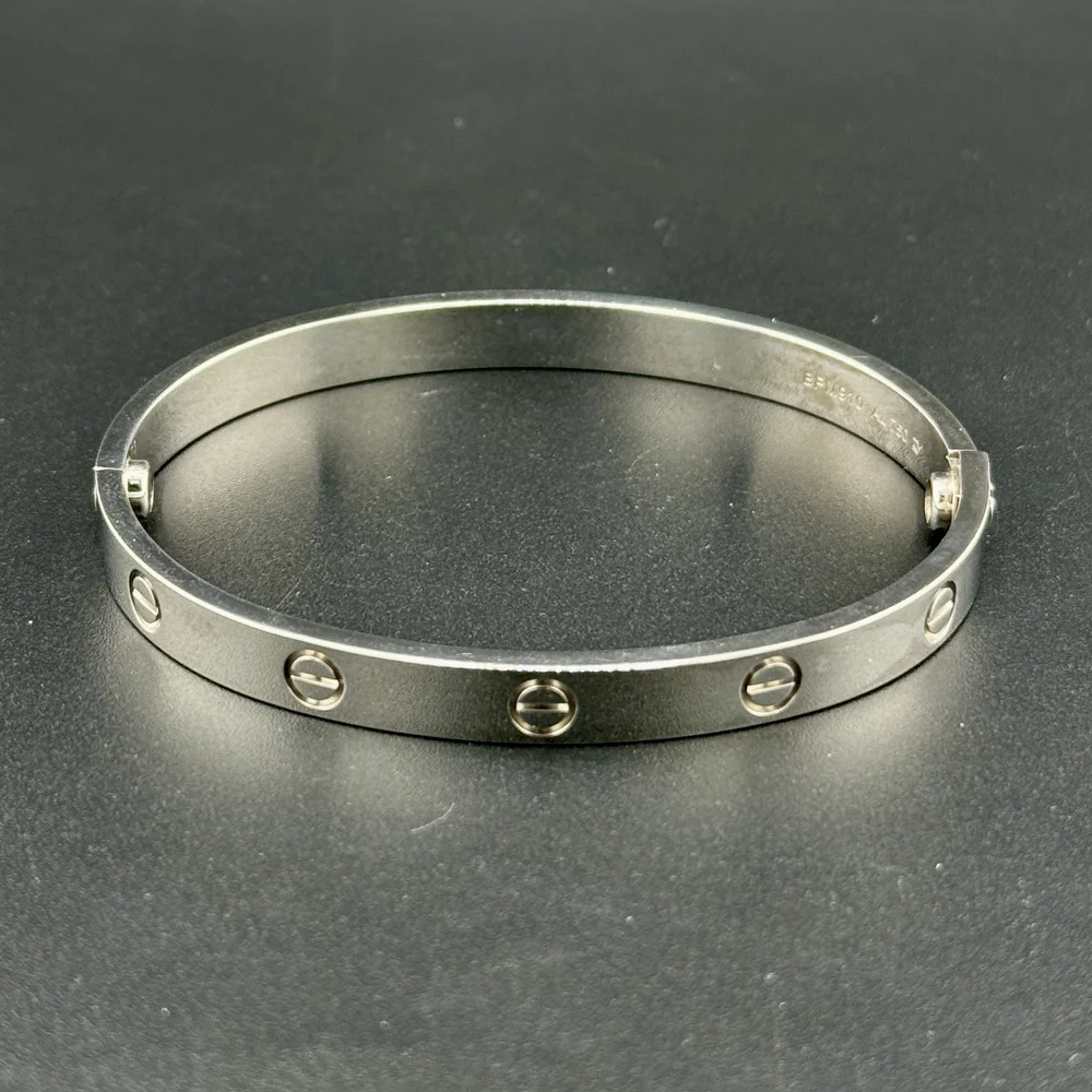 CARTIER LOVE BRACELET - 18K WHITE GOLD - SIZE 18 - BOX