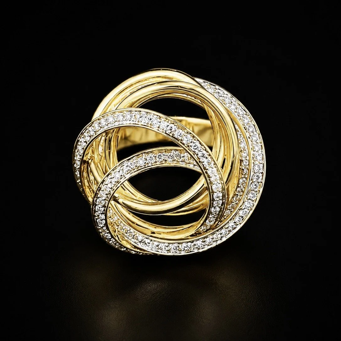 Charles Krypell Round Diamond Swirl Ring