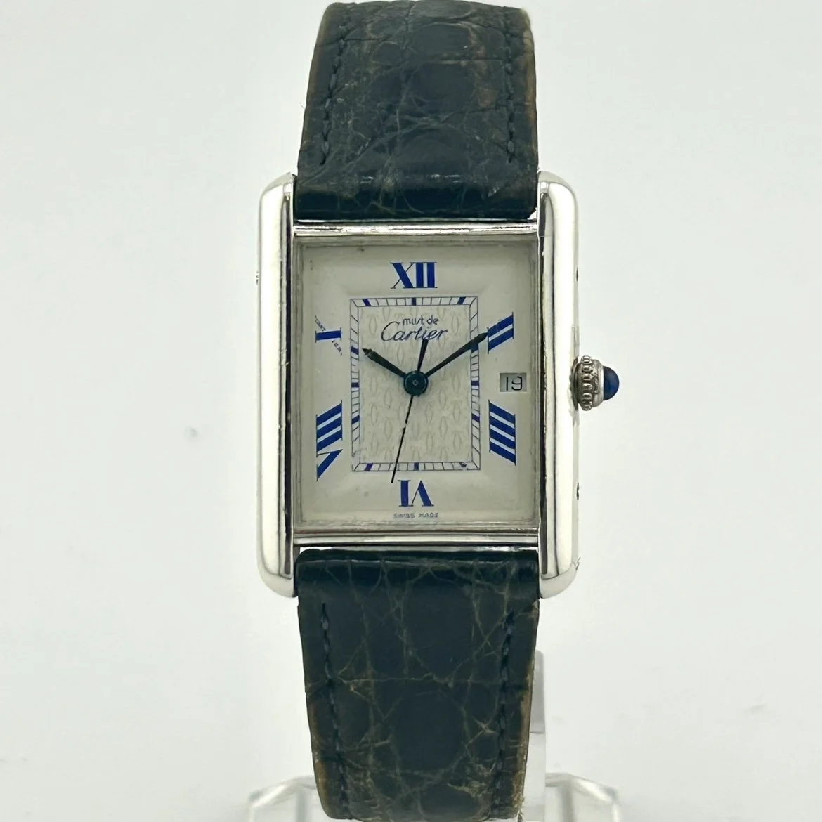 CARTIER MUST DE TANK VERMEIL QUARTZ SIKVER REF 24MM UNISEX NOT WATER RESISTANT