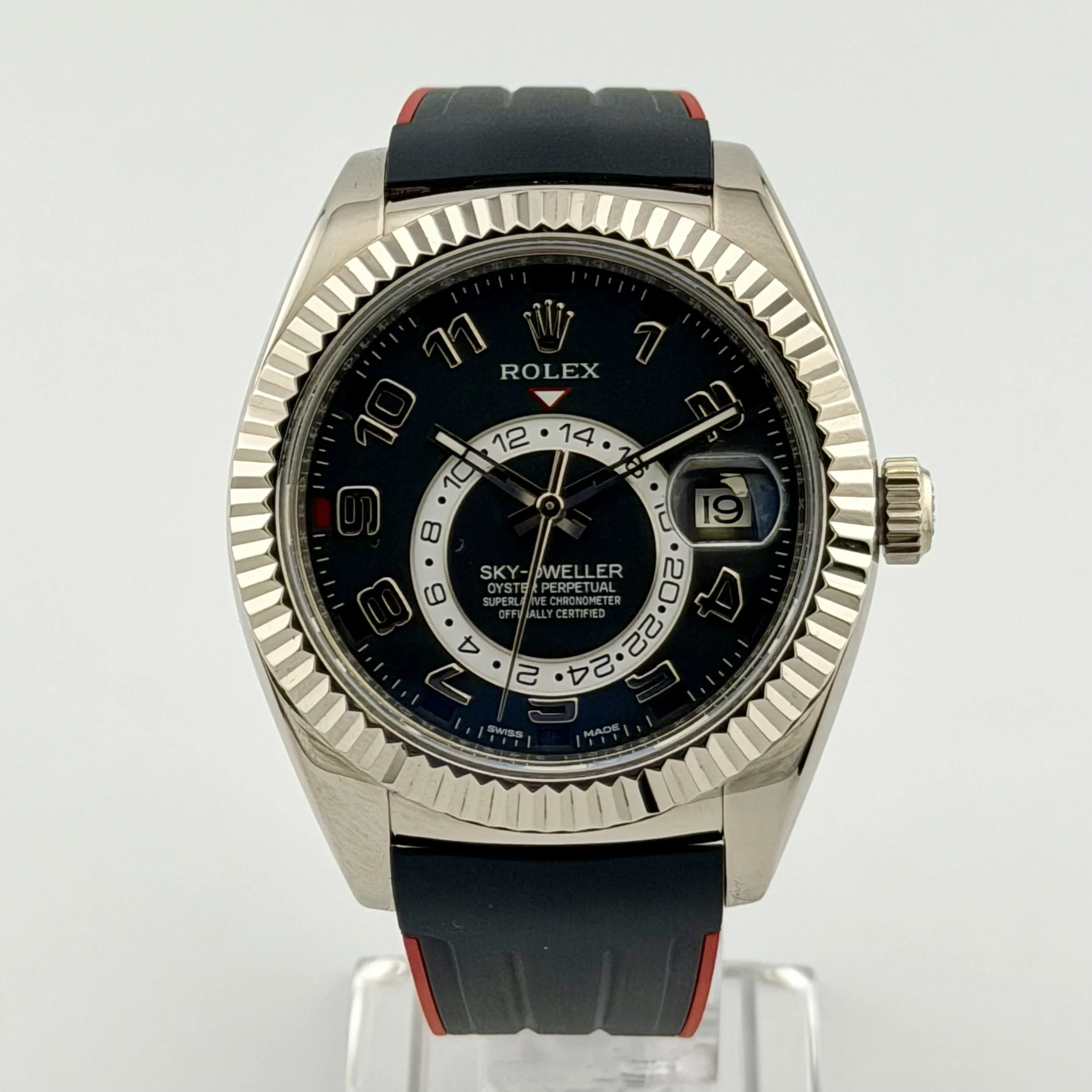 2019 ROLEX SKYDWELLER 326139 18K WHITE GOLD 42MM W/ PAPERS & EXTRA STRAP