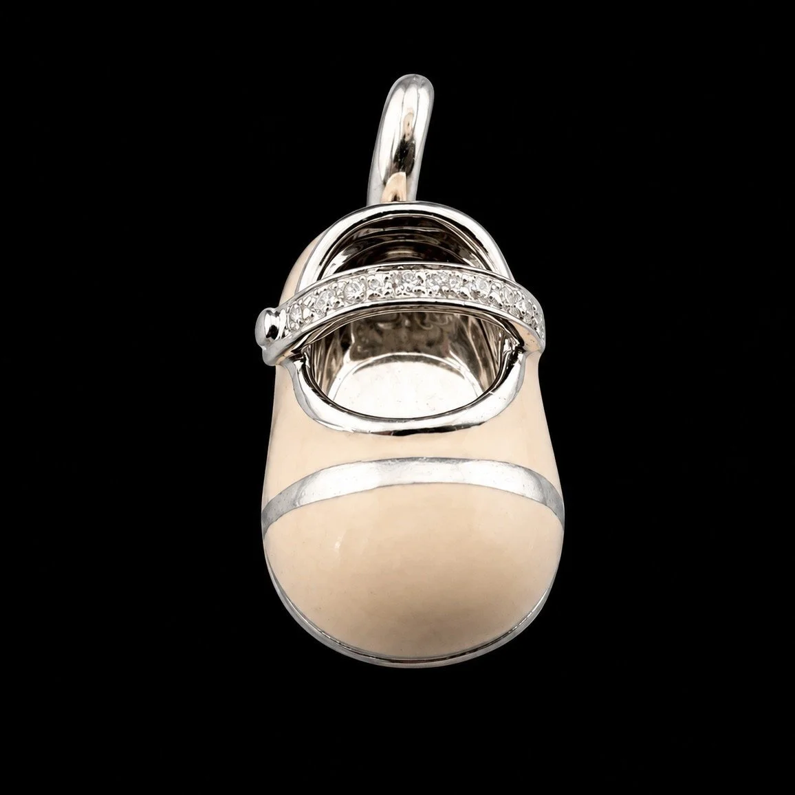 Pink Enamel and Diamond Baby Shoe Charm by Aaron Basha