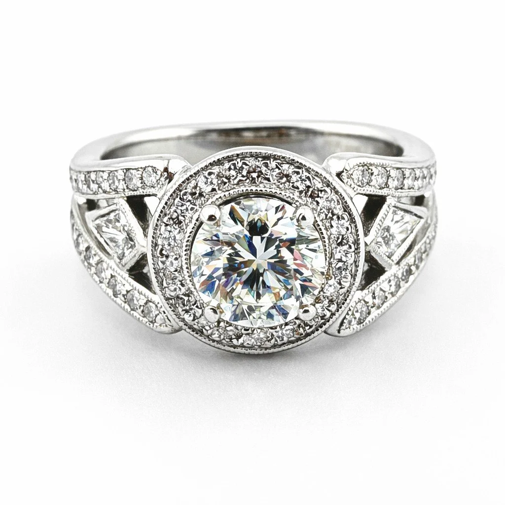 GIA 1.25 CT VS1 L ENGAGEMENT RING - SIMON G .75 CTW DIAMOND MOUNT