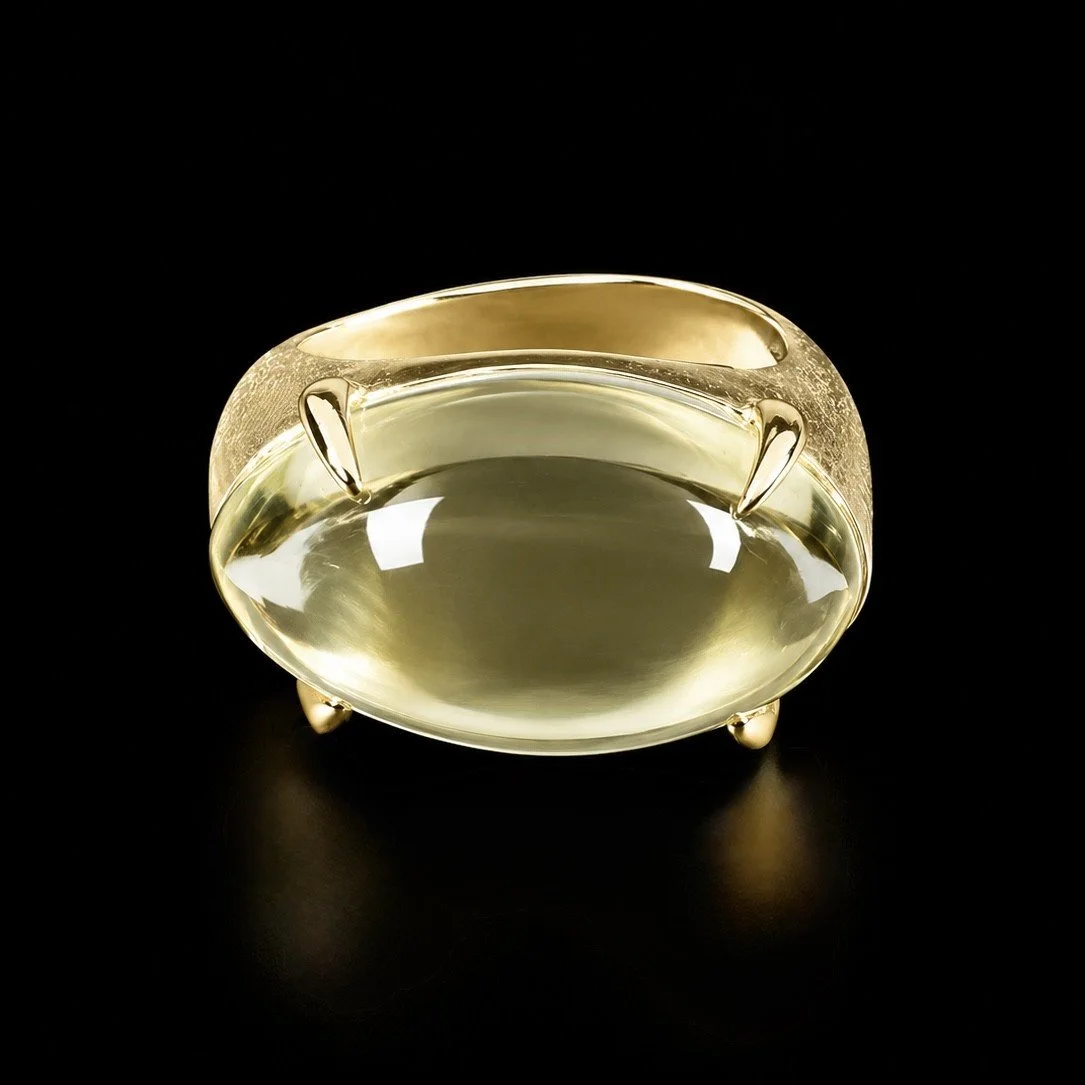 Marco Bicego Brushed Yellow Gold and Citrine Cocktail Ring