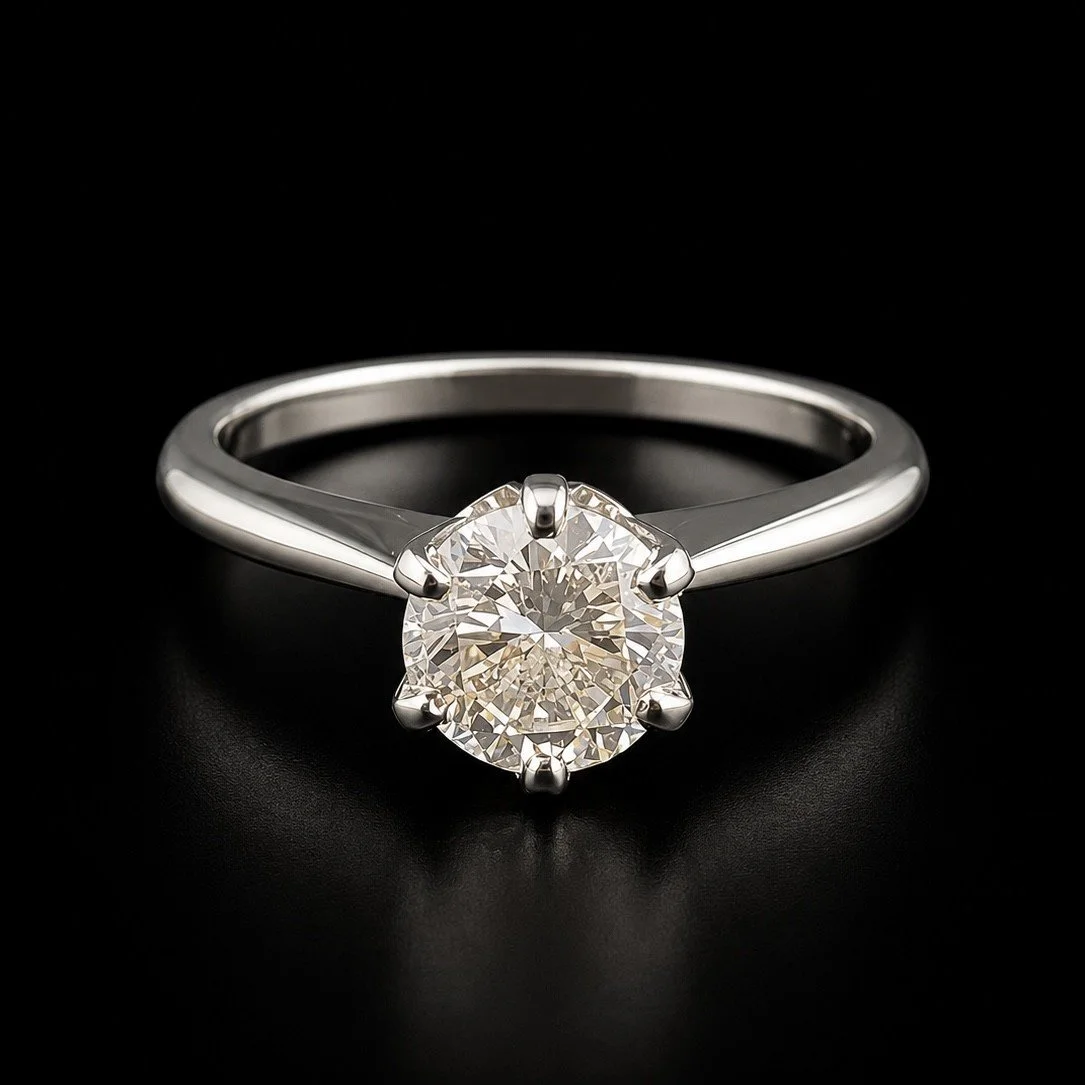 Solitaire Round Diamond Engagement Ring