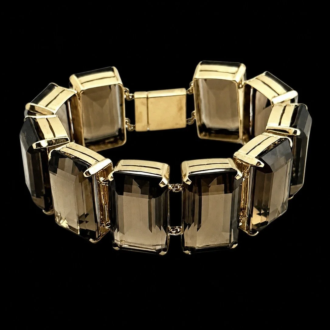 1960'S Magnificent 80 Carat Topaz Bracelet
