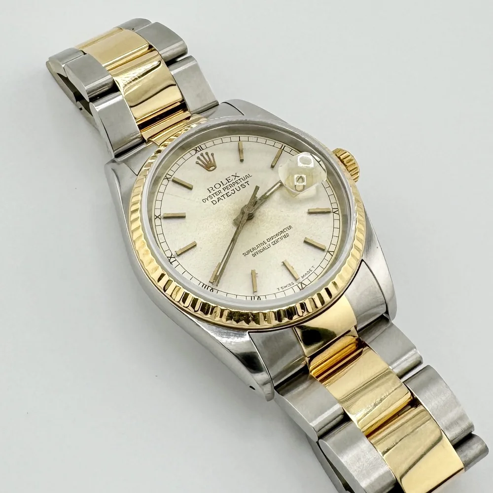 ROLEX DATEJUST 16233 STEEL & GOLD OYSTER SILVER DIAL AUTO