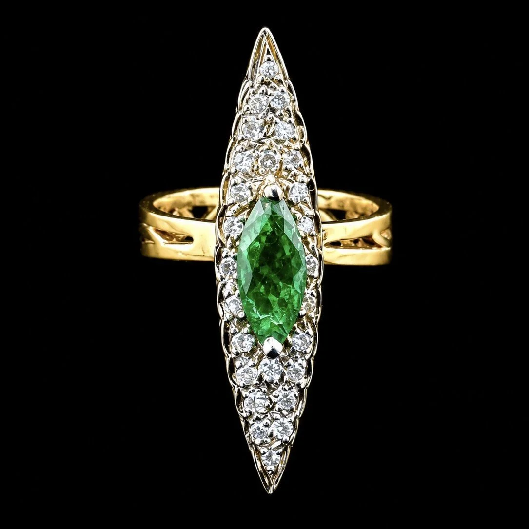 1960s Vintage Emerald and Diamond Ring