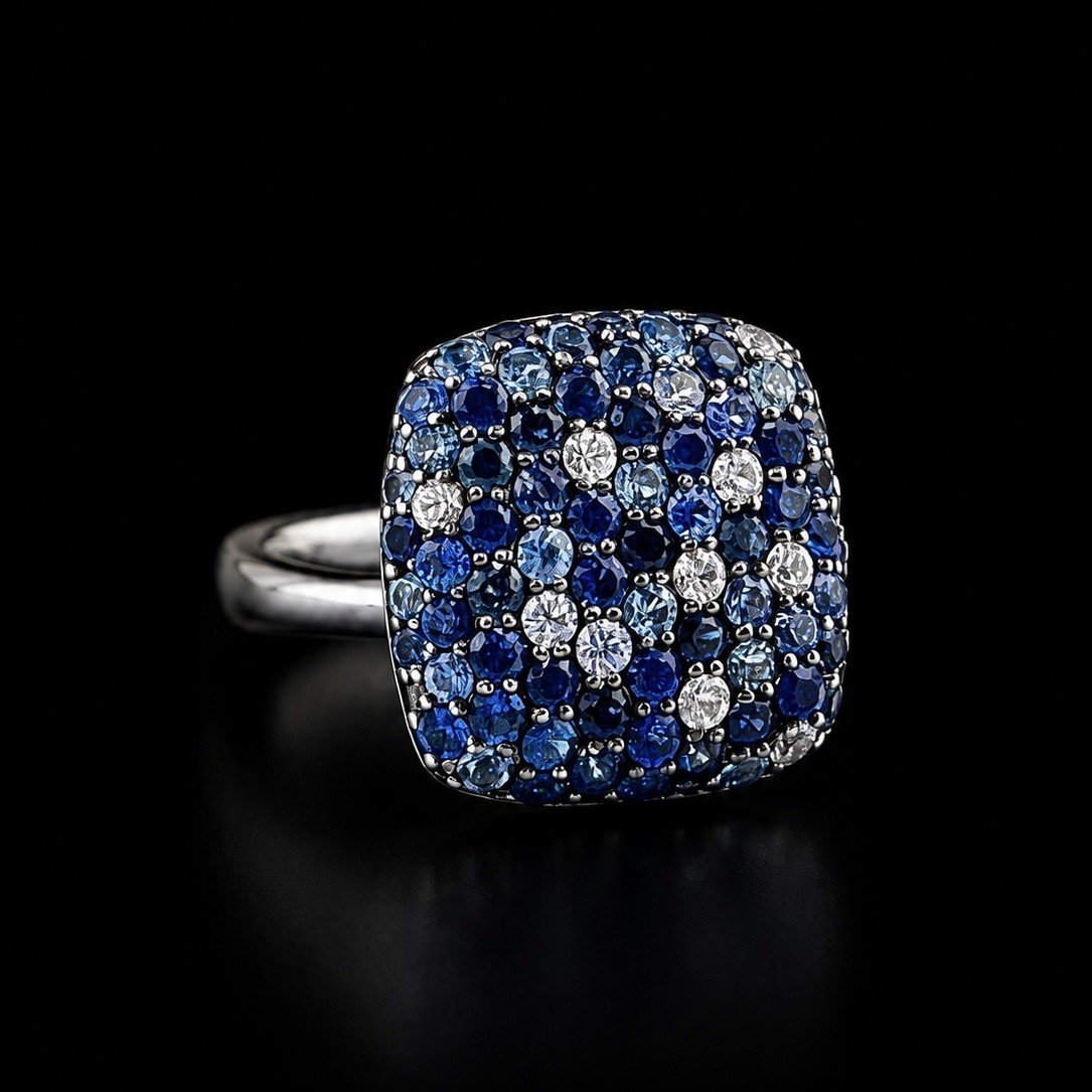 Effy Splash Collection Blue Cluster Ring