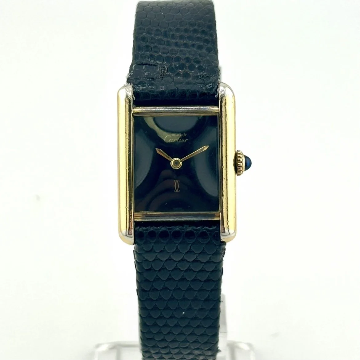 CARTIER MUST DE TANK MANUAL WINDING MAHOGANY WATCH LADIES 20.5MM SQUARE