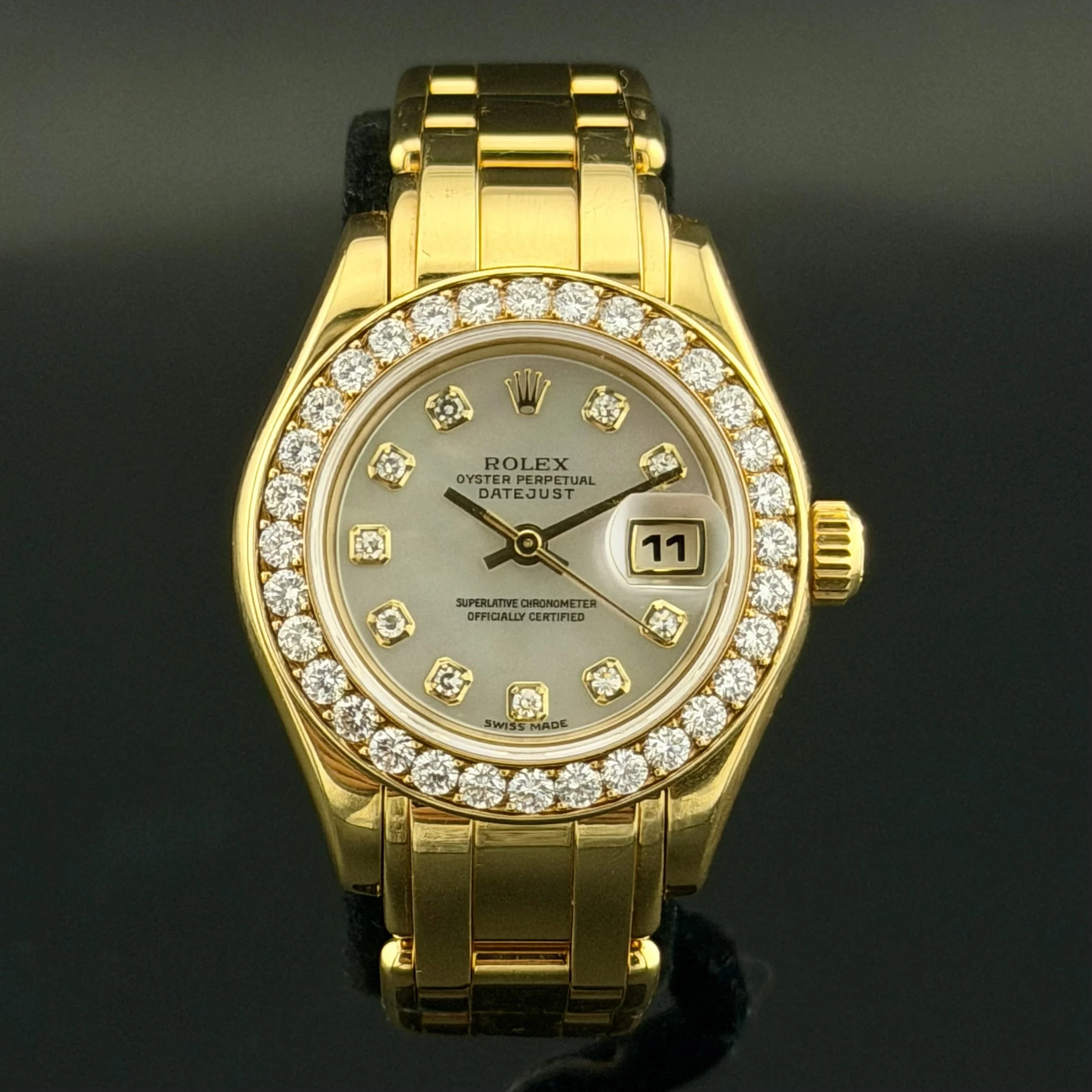 1995 ROLEX PEARLMASTER MASTERPIECE 69298 DIA BEZEL+MOP DIAMOND DIAL 29MM W/BOX