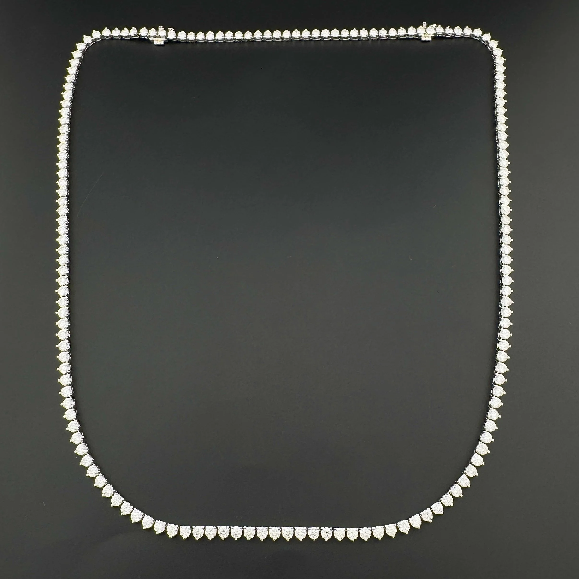19.31CTW ROUND DIAMOND TENNIS NECKLACE - 14K WHITE GOLD - 20" / 24"