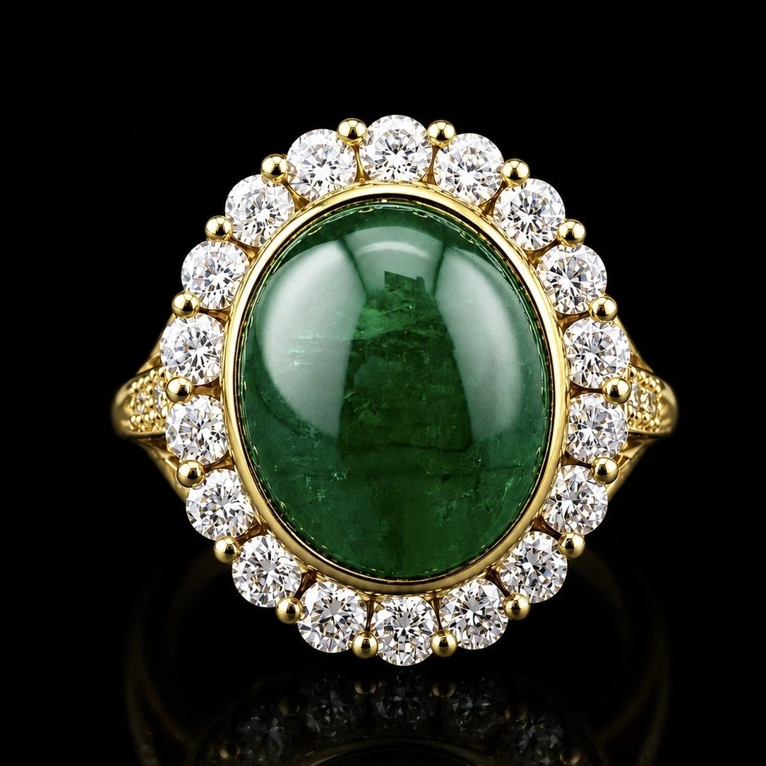 Emerald and Diamond Cocktail Ring