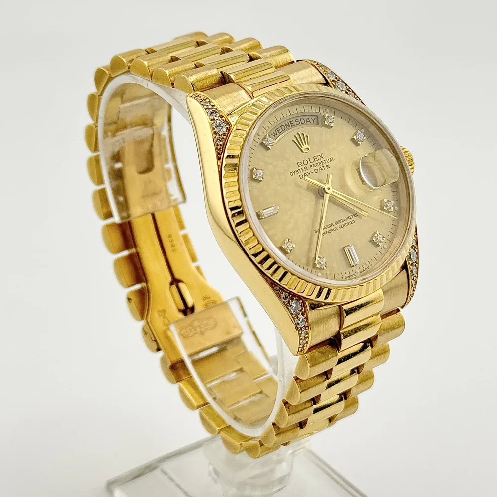 ROLEX PRESIDENT DAY DATE 18338 18K YG CHAMPAGNE DIAMOND DIAL/LUGS