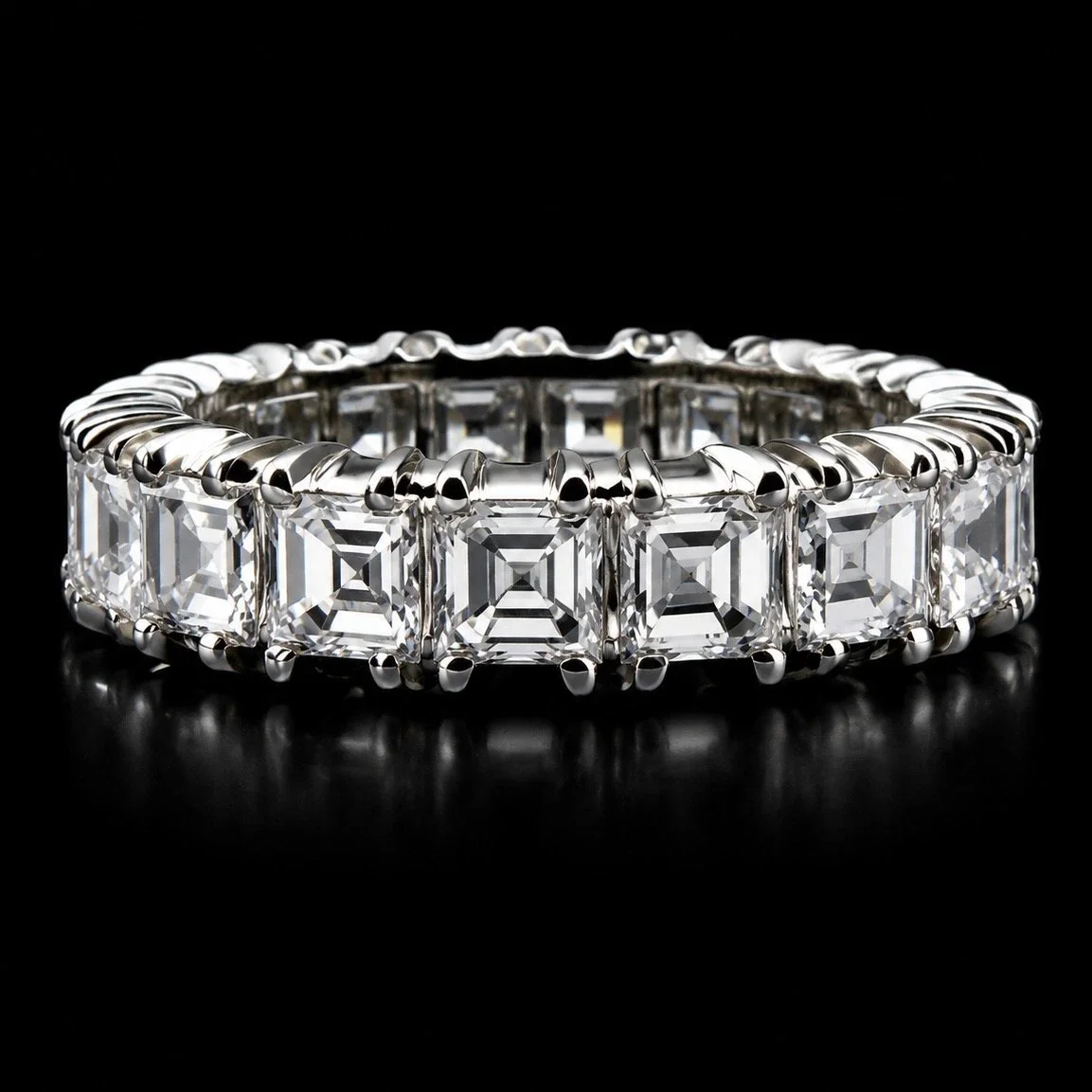 6.12ctw Asscher Cut Diamond Eternity Band