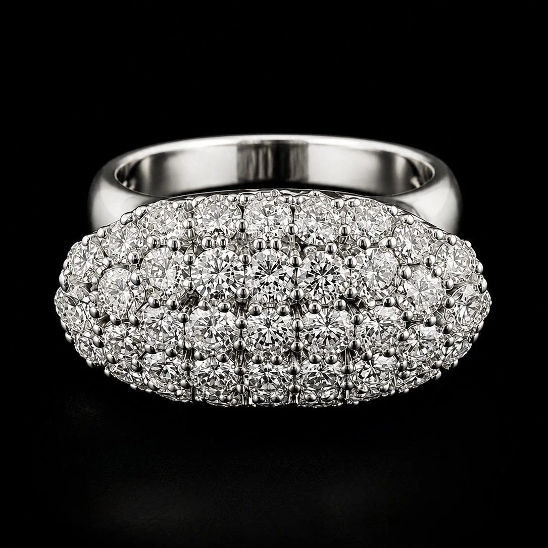 Oval Diamond Cluster Cocktail Ring