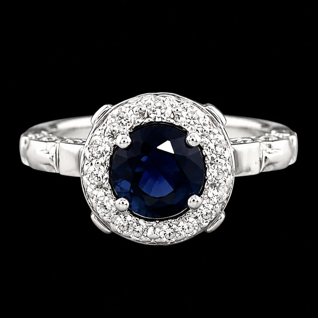 Sapphire and Diamond Engagement Ring