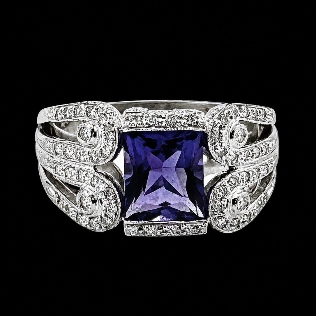 Amethyst and Diamond Cocktail Ring
