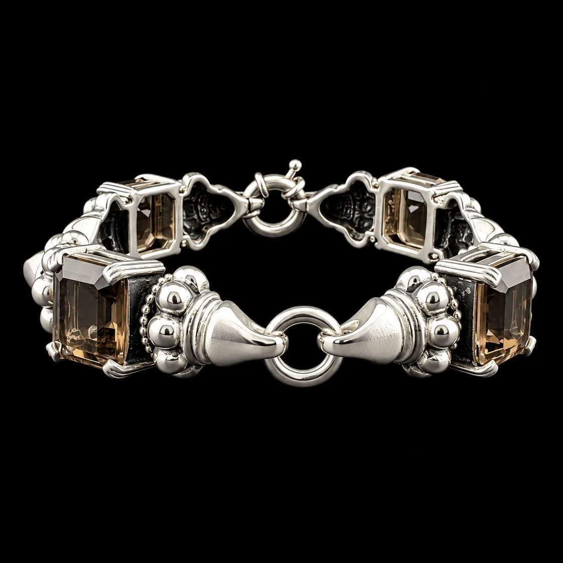 Lagos Caviar Smoky Quartz Link Bracelet