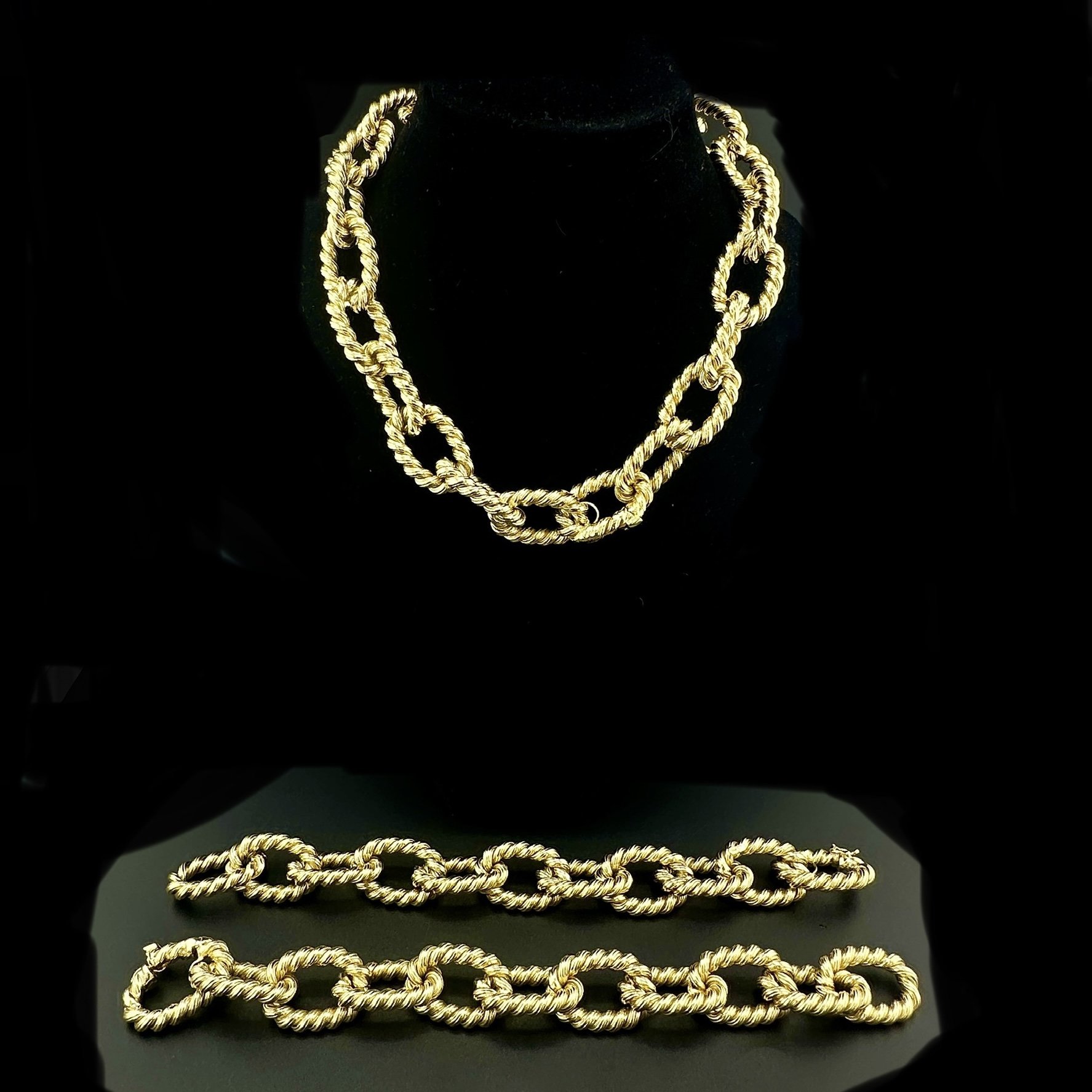 HEAVY 20MM OVAL LINK NECKLACE / BRACELET - 14K YELLOW GOLD - 34"