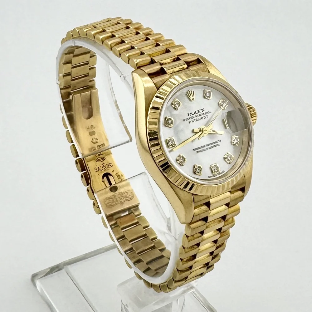 LADIES ROLEX PRESIDENT DATEJUST 69178 18K YG MOP DIAMOND DIAL 26MM