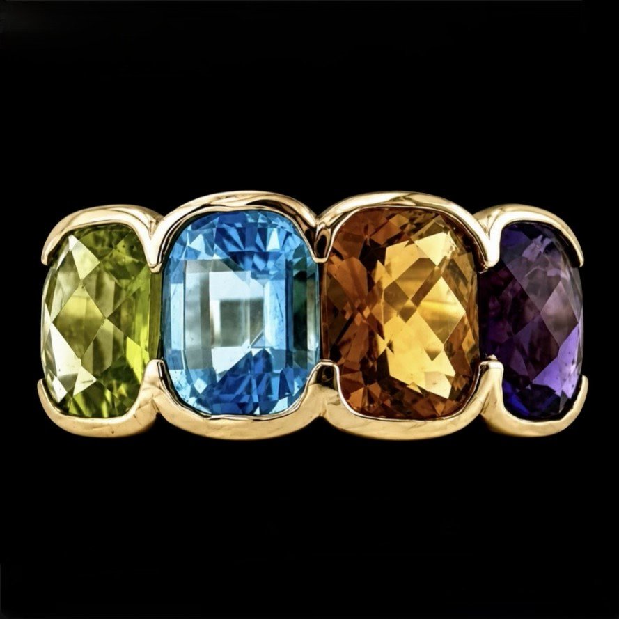 Multi-Gemstone Band Ring