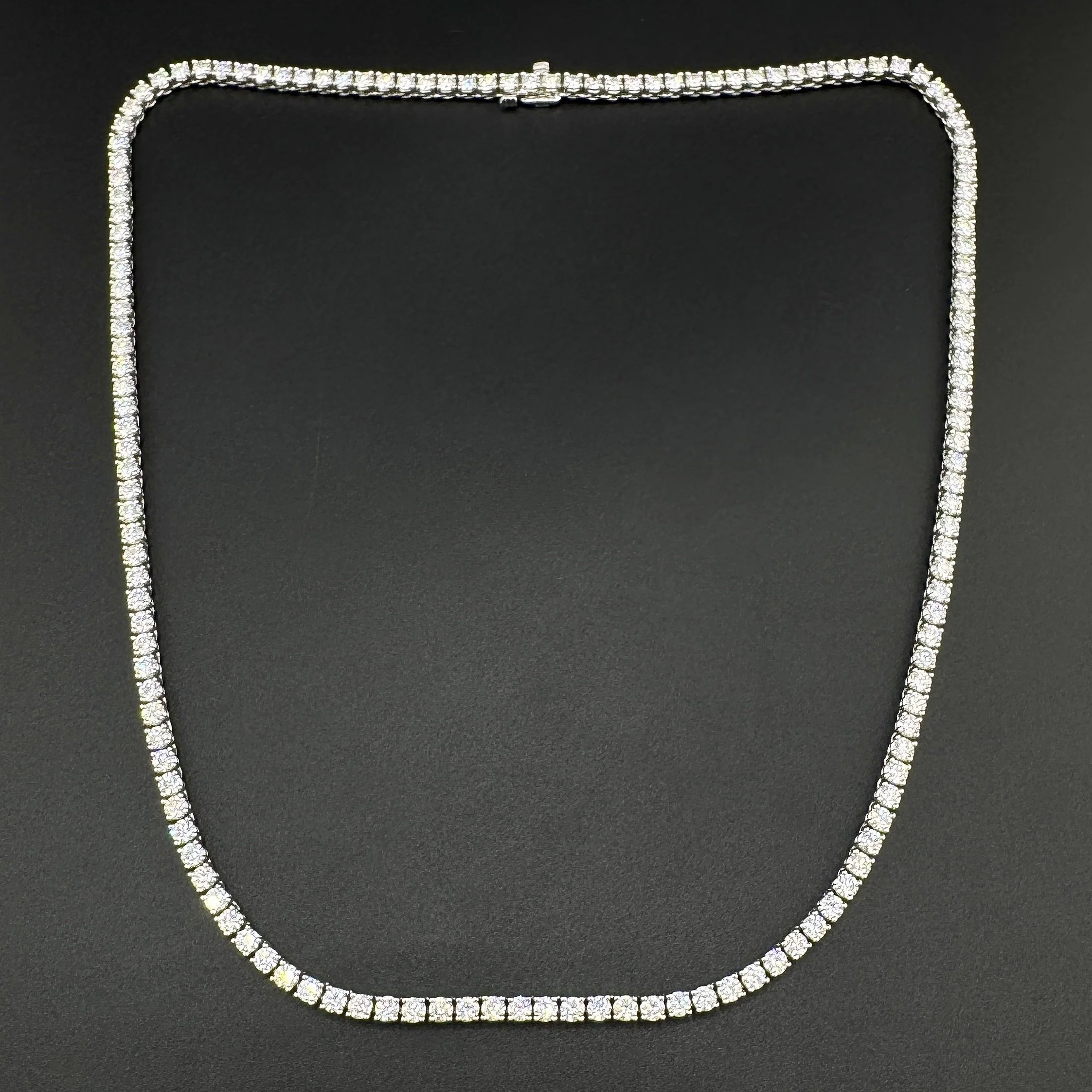 11.36CTW VS2 G-H ROUND DIAMOND TENNIS NECKLACE - 18K WHITE GOLD - 18"