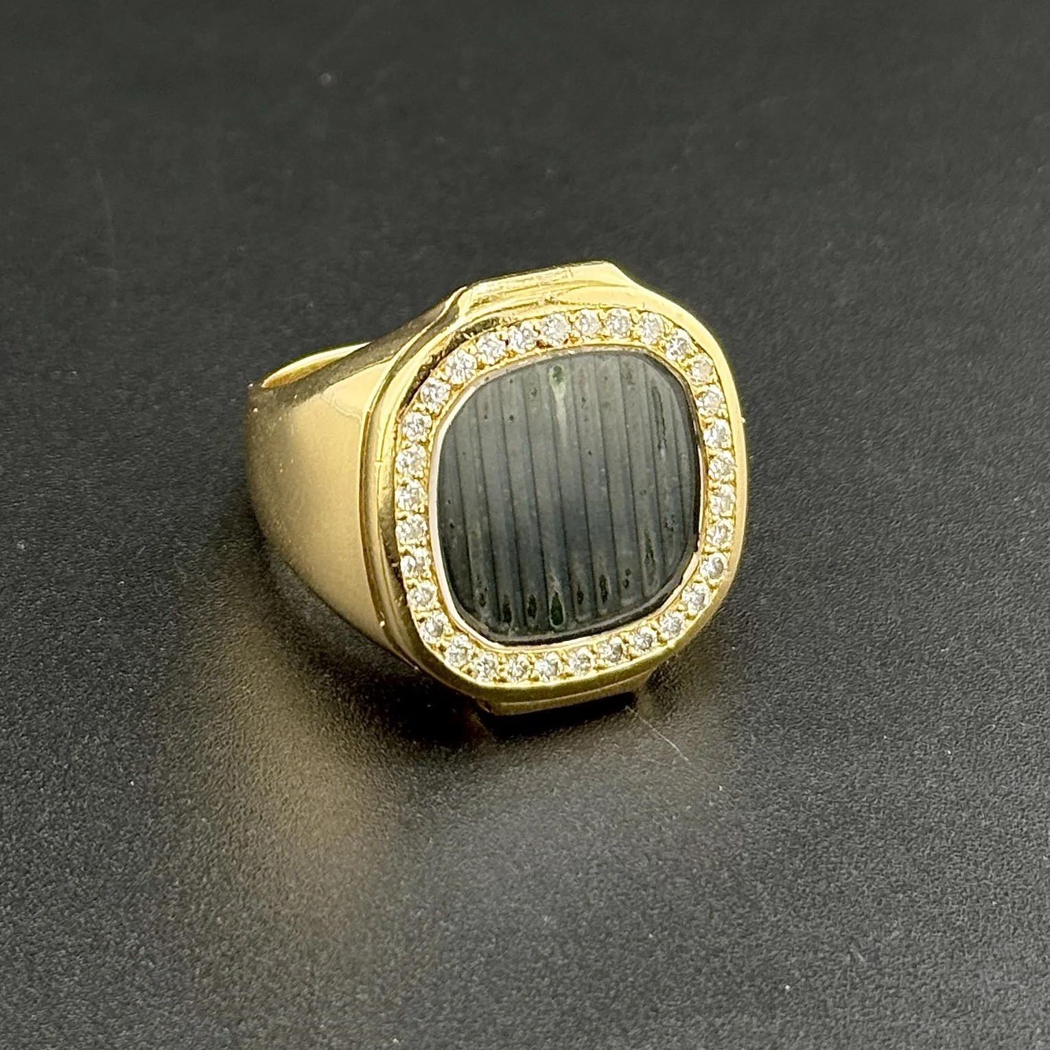 RARE PATEK PHILLIPE NAUTILUS 0.64CTW DIAMOND BEZEL RING - 18K YG - SZ 9.5